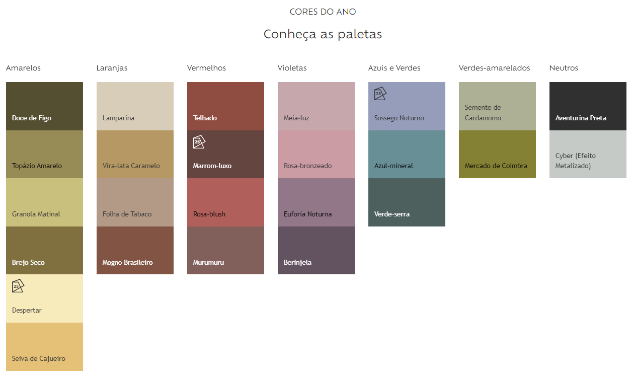 Paleta de cores 